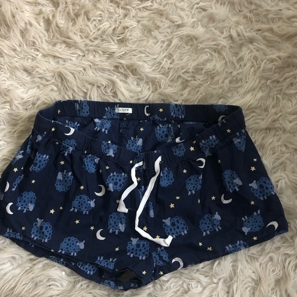 J. Crew Intimates & Sleepwear J Crew Pajama Shorts Blue With Sheep And Stars Design Sz Xl